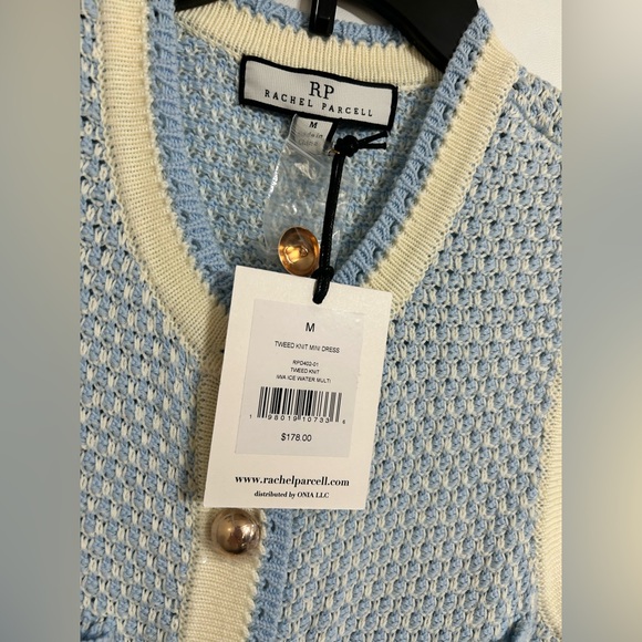 Rachel Parcell Light Blue Cotton Button-FrontTweed Dress - Picture 3 of 4